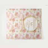 Tenture Elégante fête d'anniversaire rose pâle et rose (Devant (Horizontal))