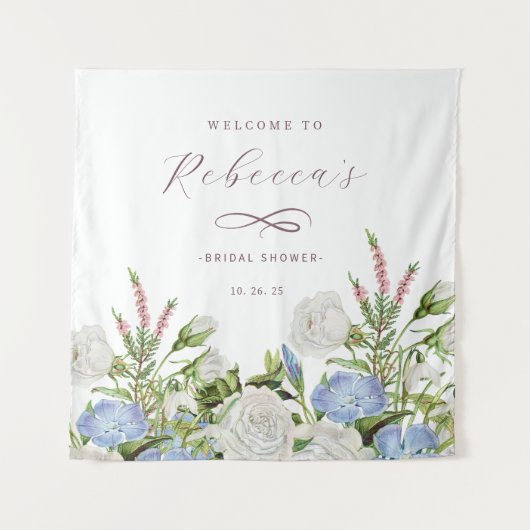 Tenture Élégante Fête de Mariage Florale (Devant)