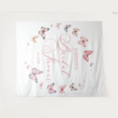 Tenture Élégante Fête des mariées papillon rose doux (Devant (Horizontal))