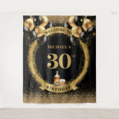 Tenture Élégante fête du Whiskey pour l'anniversaire du 30 (Devant)