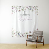 Tenture Élégante Fleur sauvage fille Baptême toile de fond (En situation)