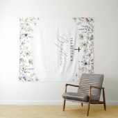 Tenture Élégante Fleur sauvage fille Baptême toile de fond (En situation (horizontale))