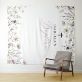 Tenture Élégante Fleur sauvage fille Baptême toile de fond (En situation (horizontale))