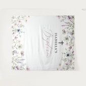 Tenture Élégante Fleur sauvage fille Baptême toile de fond (Devant (Horizontal))