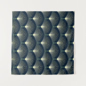 Tenture Elégante Géométrie : Bleu Art Déco. (Devant (Horizontal))