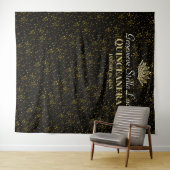 Tenture Elégante mascarade avec fond rose blanche (En situation (horizontale))