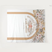 Tenture Elégante pampas herbe beige floral douche nuptiale (Devant (Horizontal))