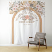 Tenture Elégante pampas herbe beige floral douche nuptiale (En situation)