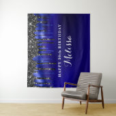 Tenture Elégante Parties scintillant Bleue Noir Lecteurs A (En situation)