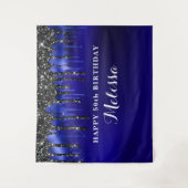 Tenture Elégante Parties scintillant Bleue Noir Lecteurs A (Devant)