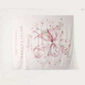 Tenture Elégante Perles de Bow Rose Quinceanera Anniversai (Devant (Horizontal))