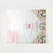 Tenture Elégante rose rousse roses eucalyptus 16e annivers (Devant (Horizontal))