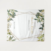 Tenture Élégante verdure et fleurs dorées pour une douche (Devant (Horizontal))
