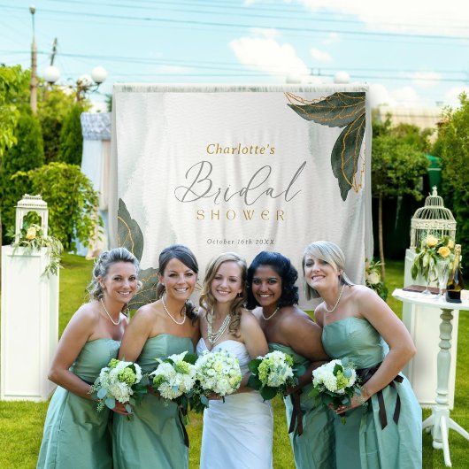 Tenture Elégante verdure Fête des mariées or Aquarelle