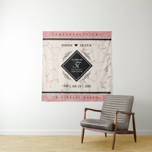 Tenture Élégantes 37e Noces d'albâtre (En situation)