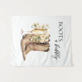 Tenture Élégantes Bottes et Mousseux Shower de Mariée Occi (Devant (Horizontal))