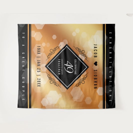 Tenture Élégantes noces de cuivre - 49ème anniversaire de (Devant (Horizontal))