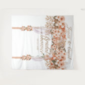 Tenture Élégantes roses beige mariage floral bride (Devant (Horizontal))