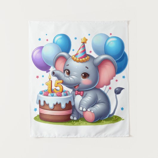 Tenture Élément éléphant 15e anniversaire (Devant)