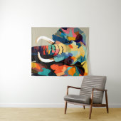 Tenture Élément pop art d'éléphant adulte (En situation (horizontale))