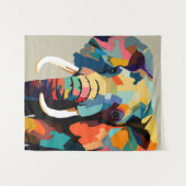 Tenture Élément pop art d'éléphant adulte (Devant (Horizontal))