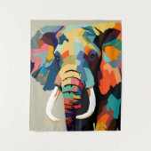 Tenture Élément pop art d'éléphant adulte (Devant)