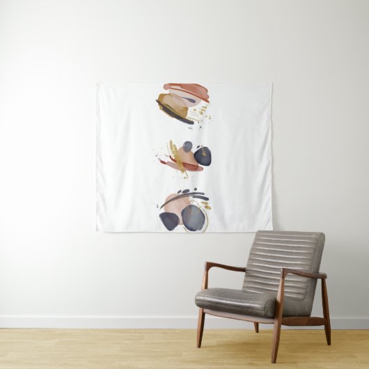 Tenture Éléments aquarelles abstraits (En situation (horizontale))