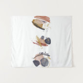 Tenture Éléments aquarelles abstraits (Devant (Horizontal))