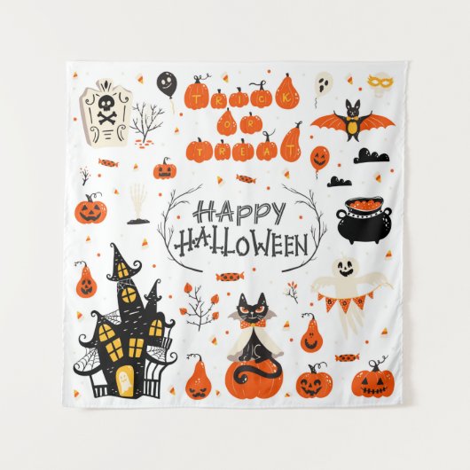 Tenture Eléments de design Halloween. Cliparts d'Halloween (Devant)