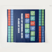 Tenture Éléments du tableau périodique Diplôme de la Réuni (Devant (Horizontal))