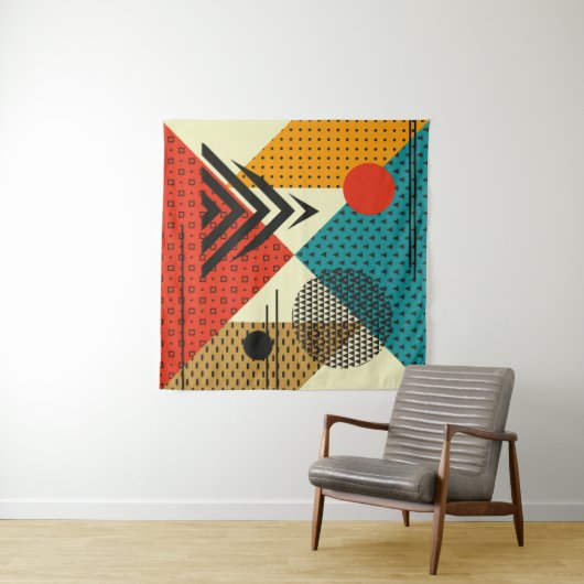 Tenture Éléments géométriques tendance. Texture de style r (En situation (horizontale))