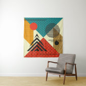 Tenture Éléments géométriques tendance. Texture de style r (En situation)