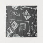 Tenture Éléments musicaux : vintage arrière - plan sans so (Devant (Horizontal))