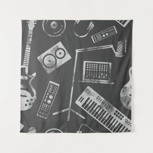 Tenture Éléments musicaux : vintage arrière - plan sans so (Devant)