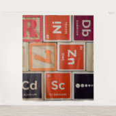 Tenture Éléments périodiques Science du zinc (Devant)
