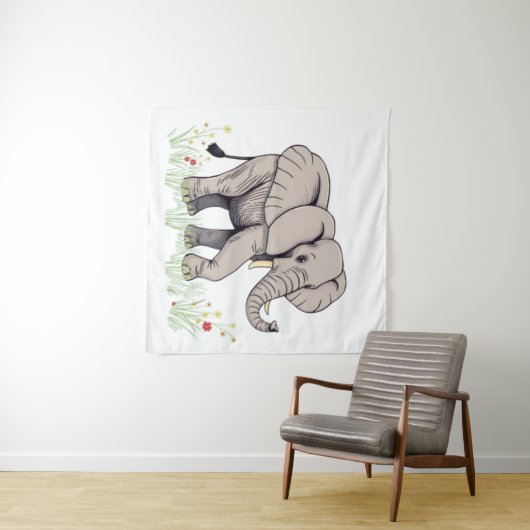 Tenture Eléphant (En situation (horizontale))