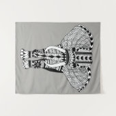 Tenture Eléphant à motifs tribaux de Bohême moderne (Devant (Horizontal))