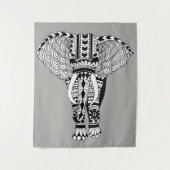 Tenture Eléphant à motifs tribaux de Bohême moderne (Devant)