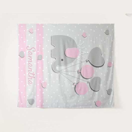 Tenture Elephant Balloons Nursery Gift backdrop (Devant (Horizontal))