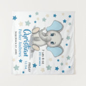 Tenture Eléphant Bébé mignon avec oreilles bleues Boy Stat (Devant (Horizontal))