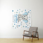 Tenture Eléphant Bébé mignon avec oreilles bleues Boy Stat (En situation (horizontale))