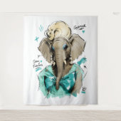 Tenture Éléphant de Glamour Fabuleux avec Perles (Devant)