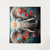 Tenture Eléphant et fleurs (Devant)