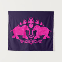 Elephant Ethnic Print Rose Blue