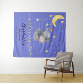 Tenture Éléphant Mignon Avec Baby Shower Papillon Mignon (En situation (horizontale))