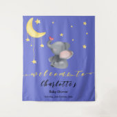 Tenture Éléphant Mignon Avec Une Petite Papillon Baby Show (Devant)