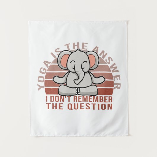 Tenture Éléphant mignon drôle faisant du yoga. conception  (Devant)