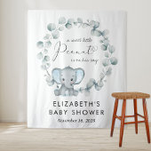 Tenture Eléphant mignon Eucalyptus Baby Boy Douche Bienven