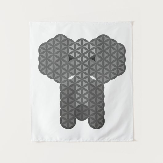Tenture éléphant sacré - éléphant de la vie. (Devant)
