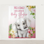 Tenture Elephant Safari Tropical Jungle Baby shower (Devant)